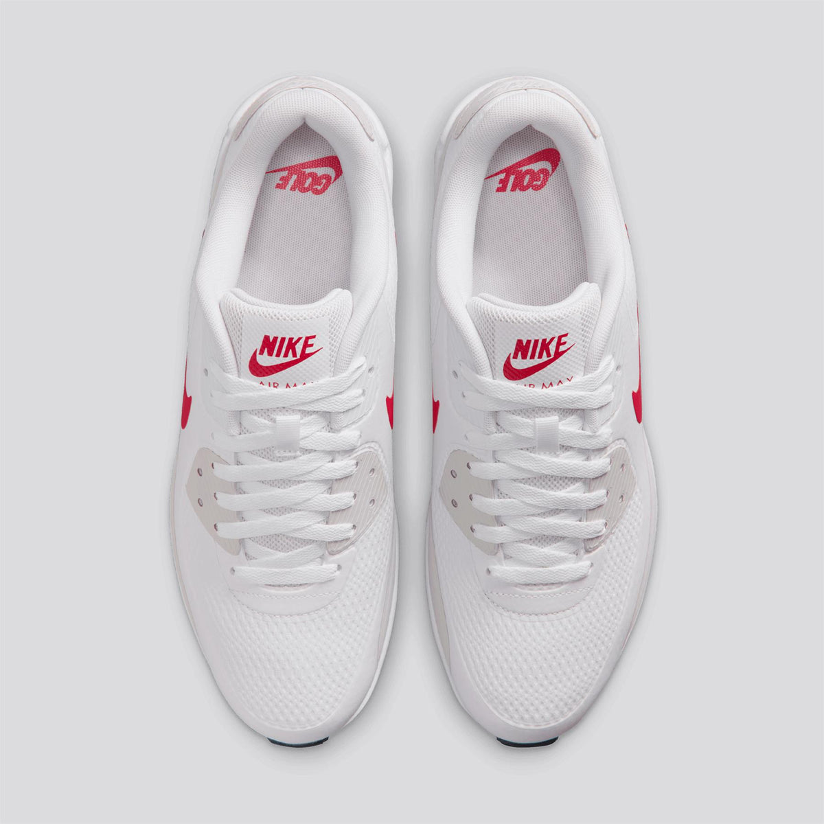 Air Max 90 G Golf Shoes Wht/Fire Red-Lt. Orewood