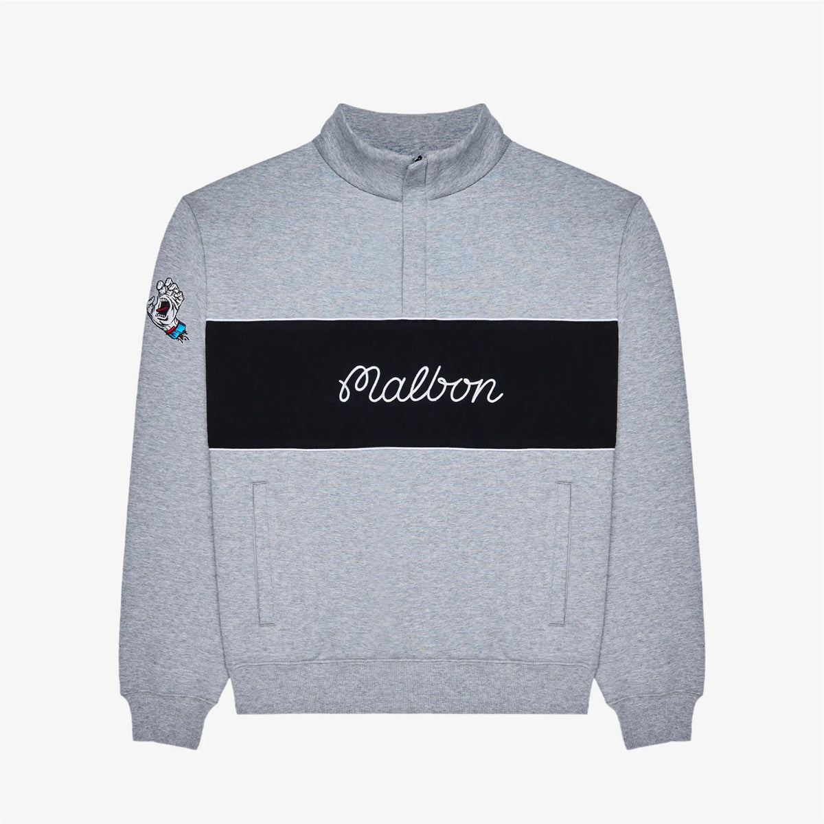 x Santa Cruz Quarter Zip Sweatshirt Heather Grey