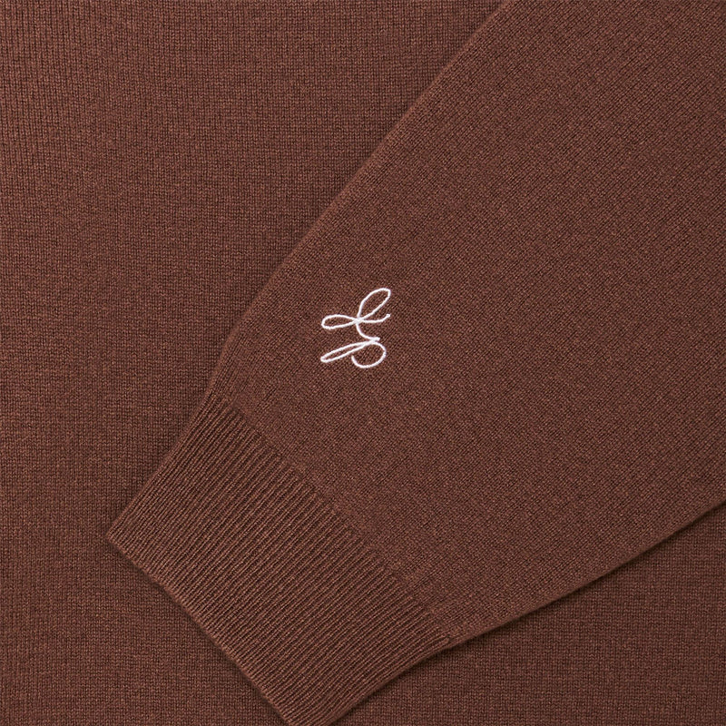 x Jesper Parnevik V-Neck Merino Wool Sweater Chocolate