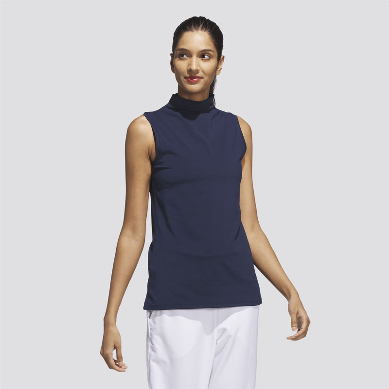 Womens Ultimate365 SL Mock Neck Polo Collegiate Navy