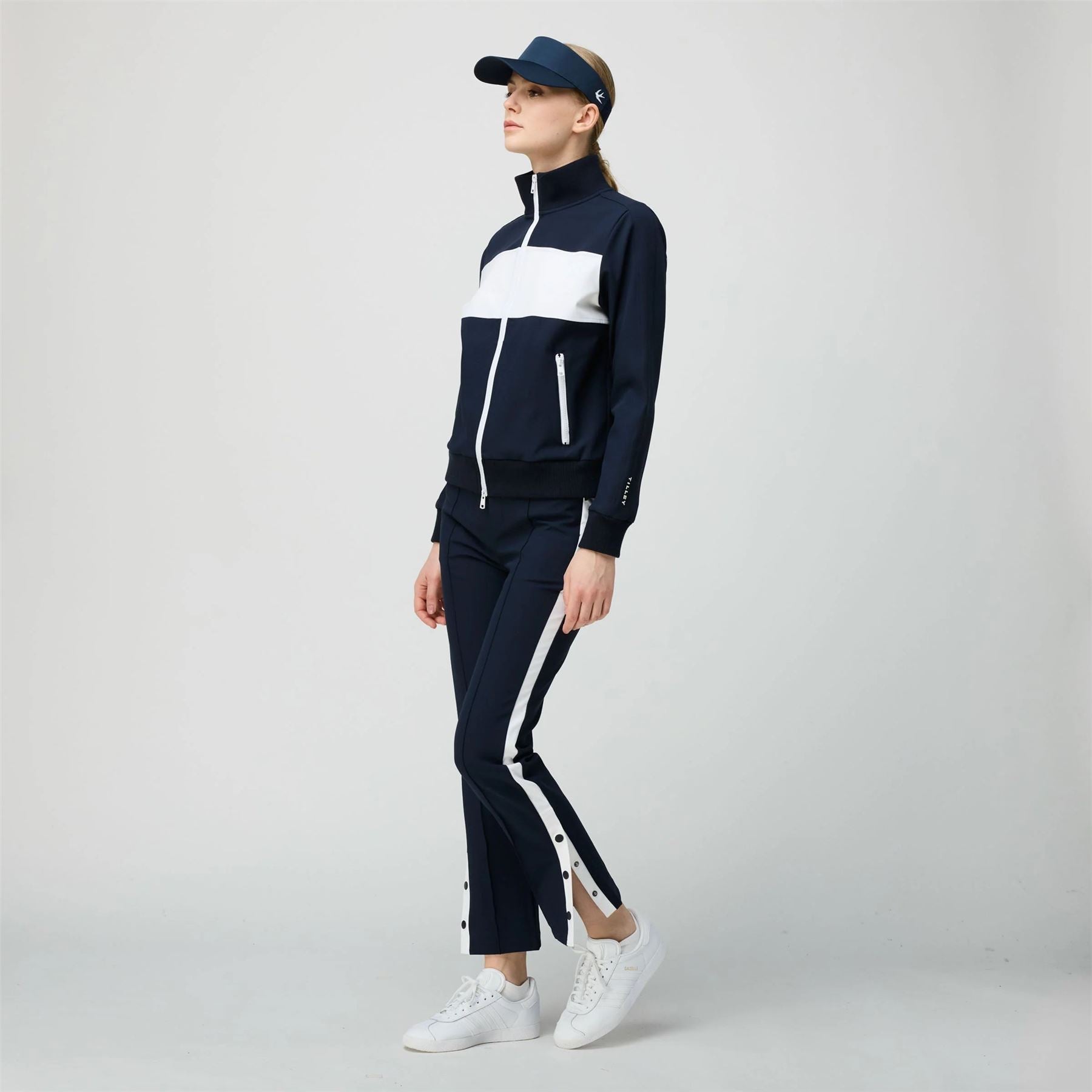 Womens Striped Sport Pants Navy/White