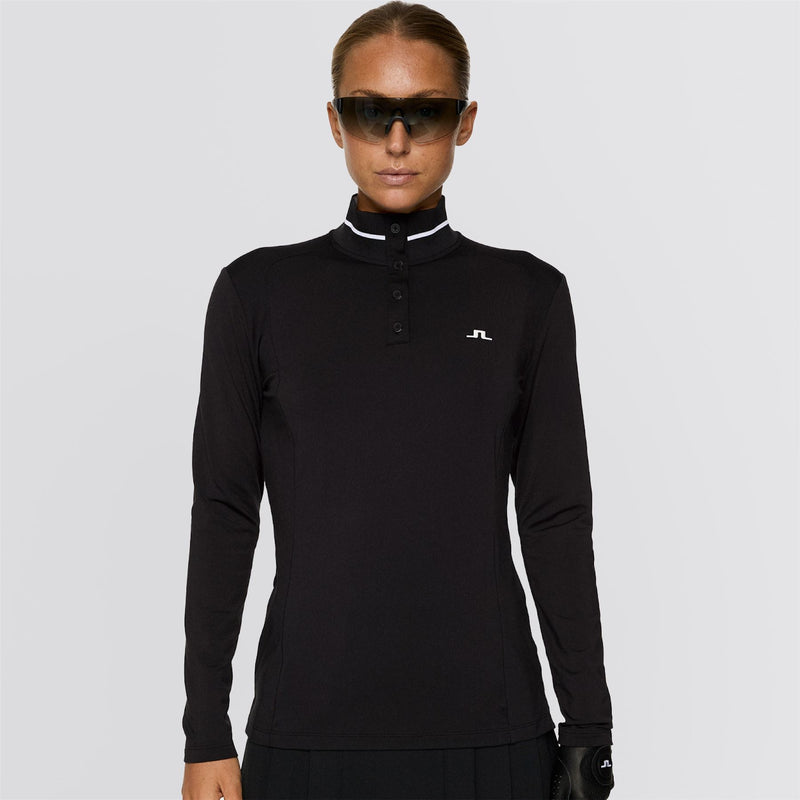 Womens Hertta LS Polo Black