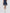 Womens Ribbon Pleated Skirt Navy/White
