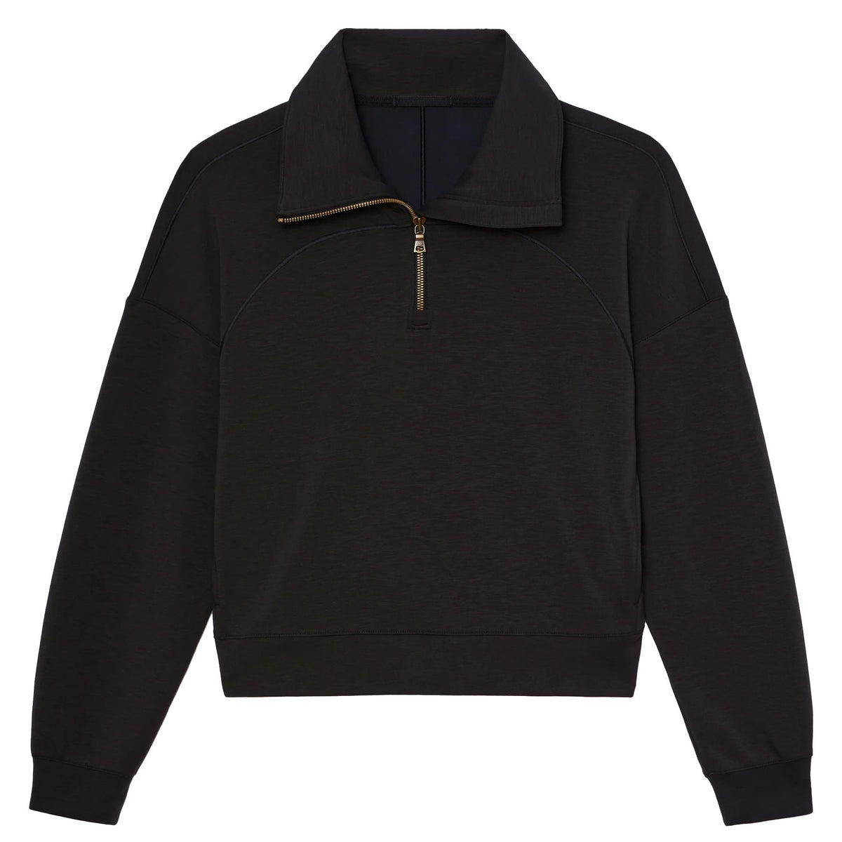 Womens DreamGlow Quarter Zip Sweat Top Black