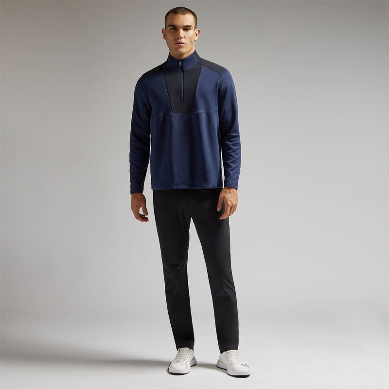 Double Knit Brushed Back Scuba Quarter Zip Twilight