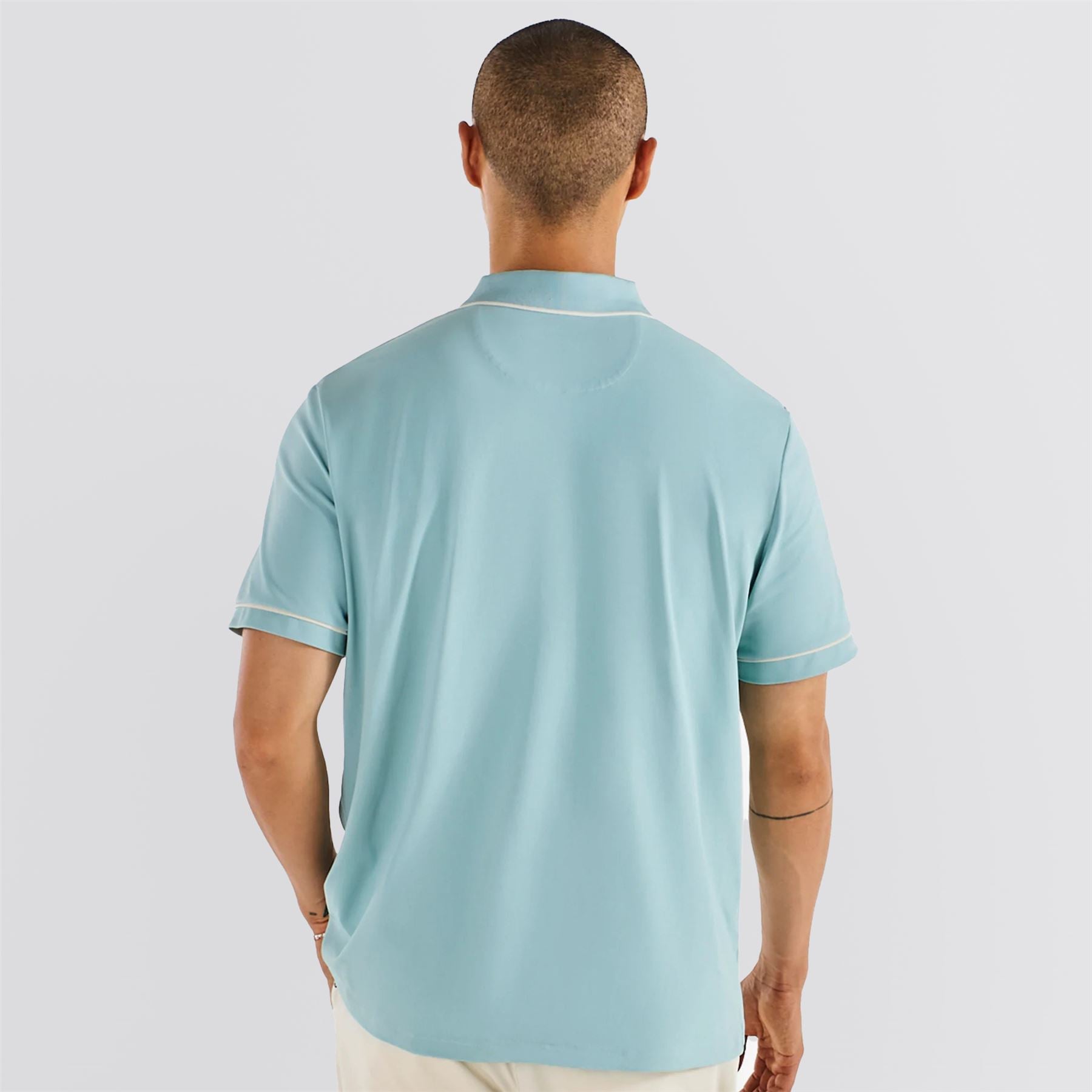 Malbon Dove Performance Pique Polo Light Blue | TRENDYGOLF USA