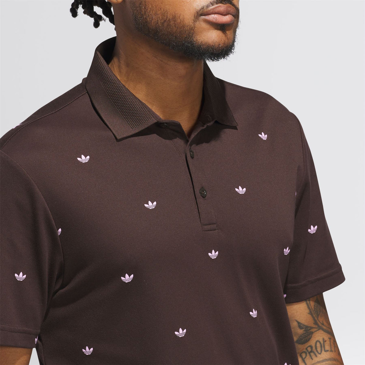Originals Printed Trefoil Polo Dark Brown