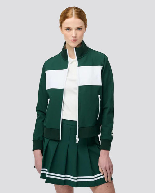 Womens Warm Up Jacket White/Sport Green