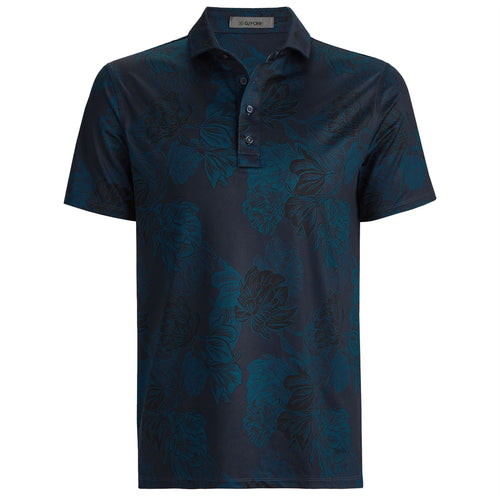 Stamped Floral Tech Jersey Polo Twilight - AW24