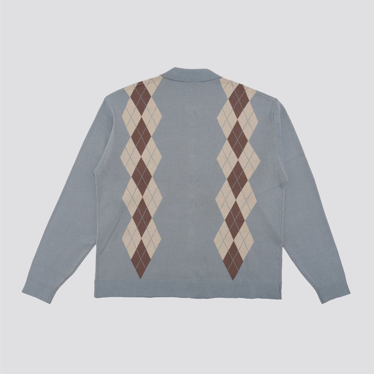 Wright Knitted LS Polo Slate