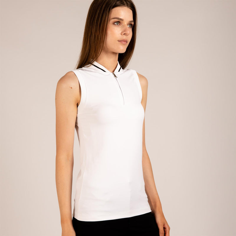 Womens The Maddie Sleeveless Polo White