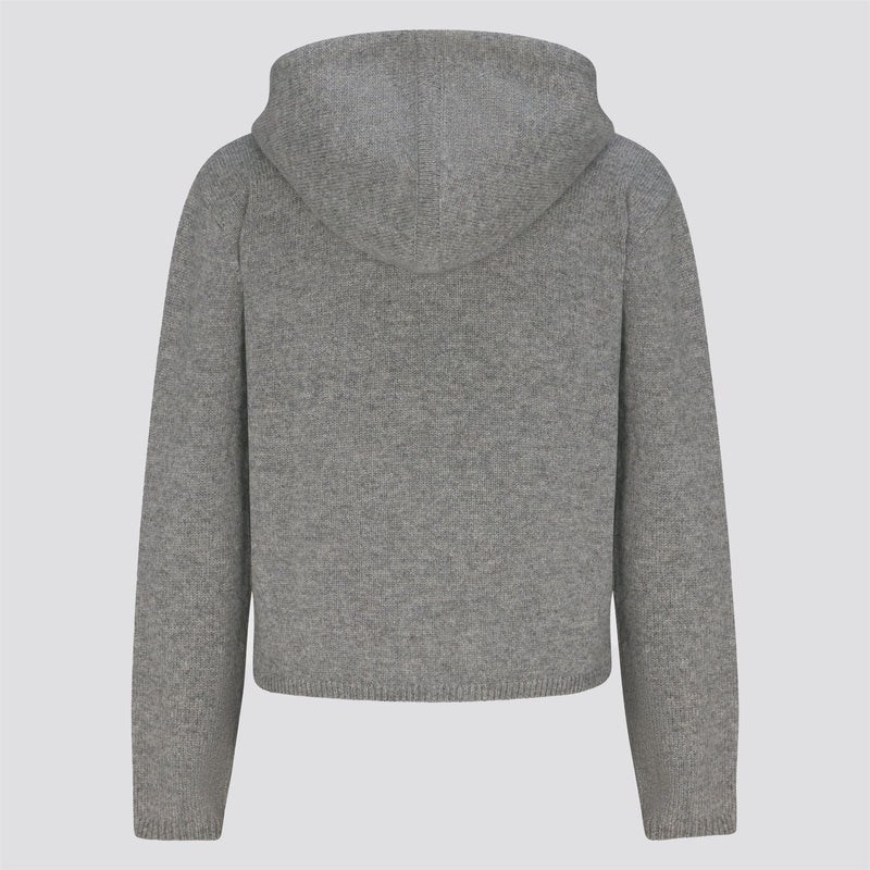 Womens Marnie Cashmere Hoodie Grey Heather