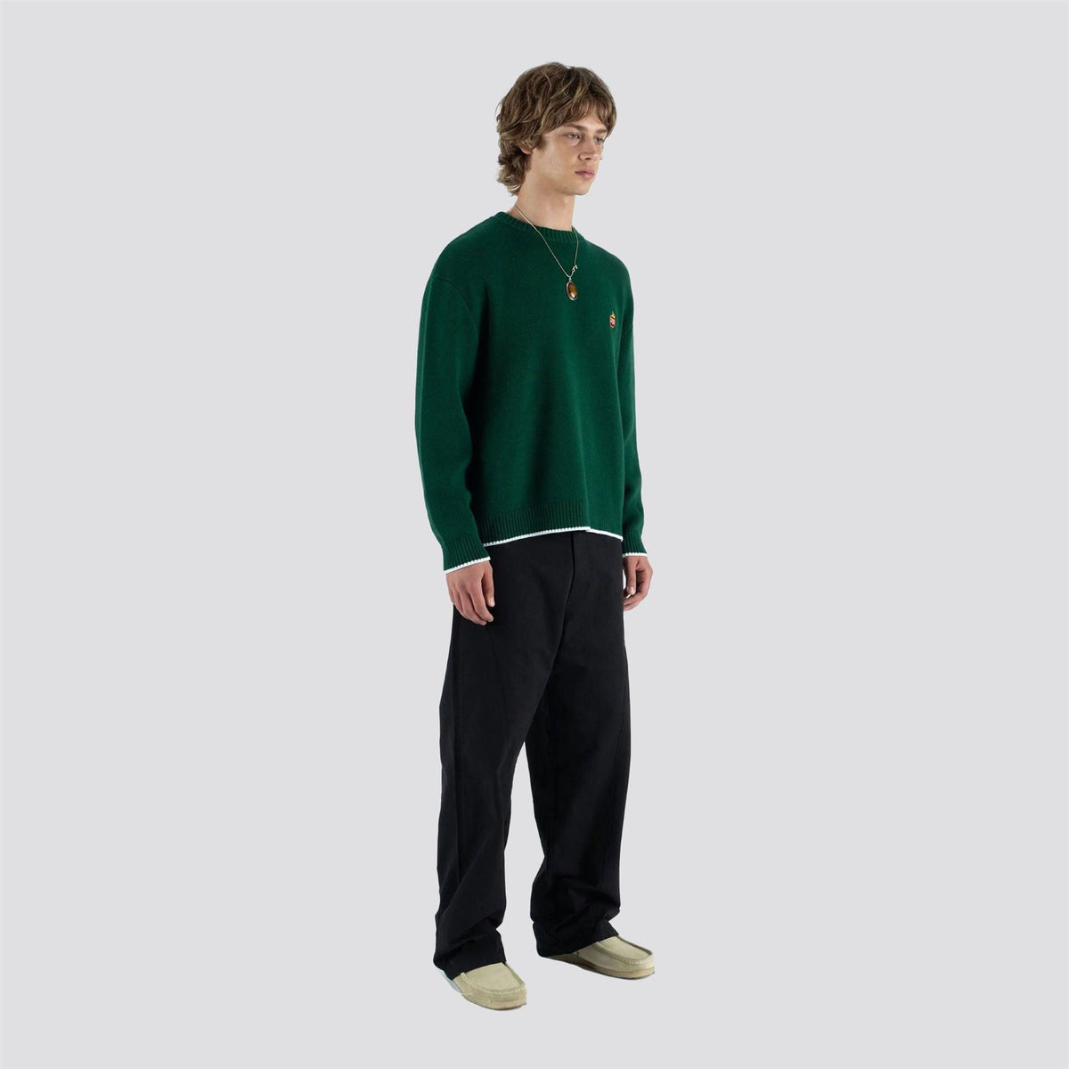 Foster Knit Crew Sweater Green