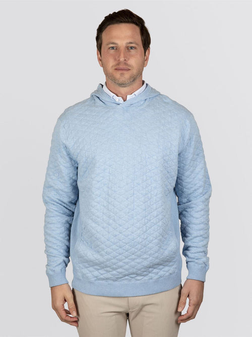 The Wallace Hooded Sweater Heathered Vista Blue