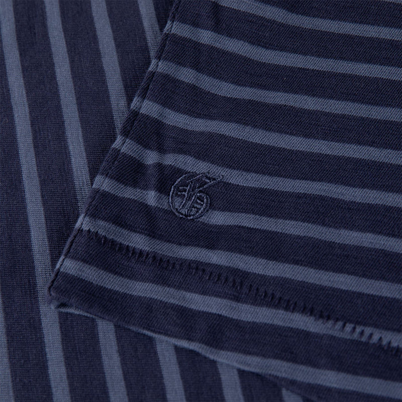 Alpha Slub Striped Tee Maltese Blue/Light Maltese Blue