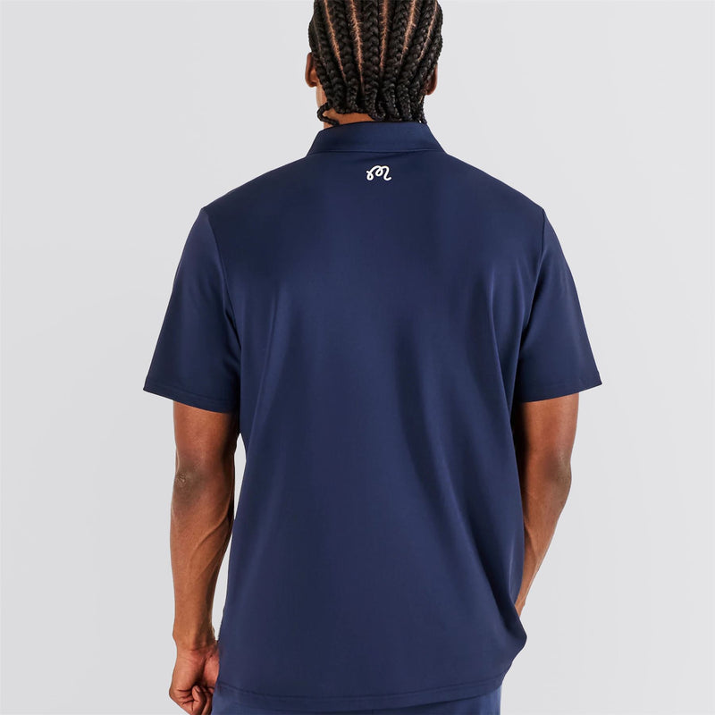 Evergreen Block Placket Polo Navy
