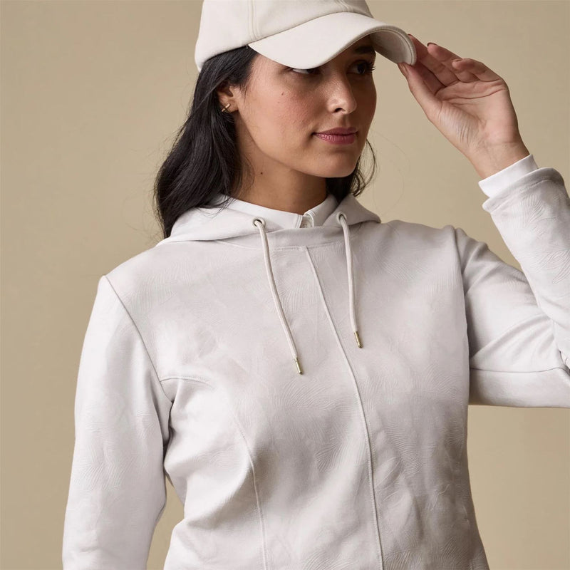 Womens Tulip Hoodie Cream Debossed Crane