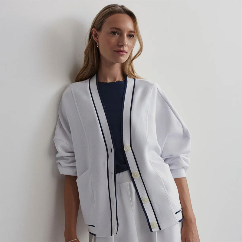 Womens Decker Off Court Cardigan White