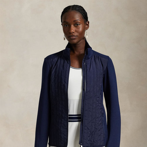 Womens RLX Full Zip Perforated Wool Jacket Refined Navy