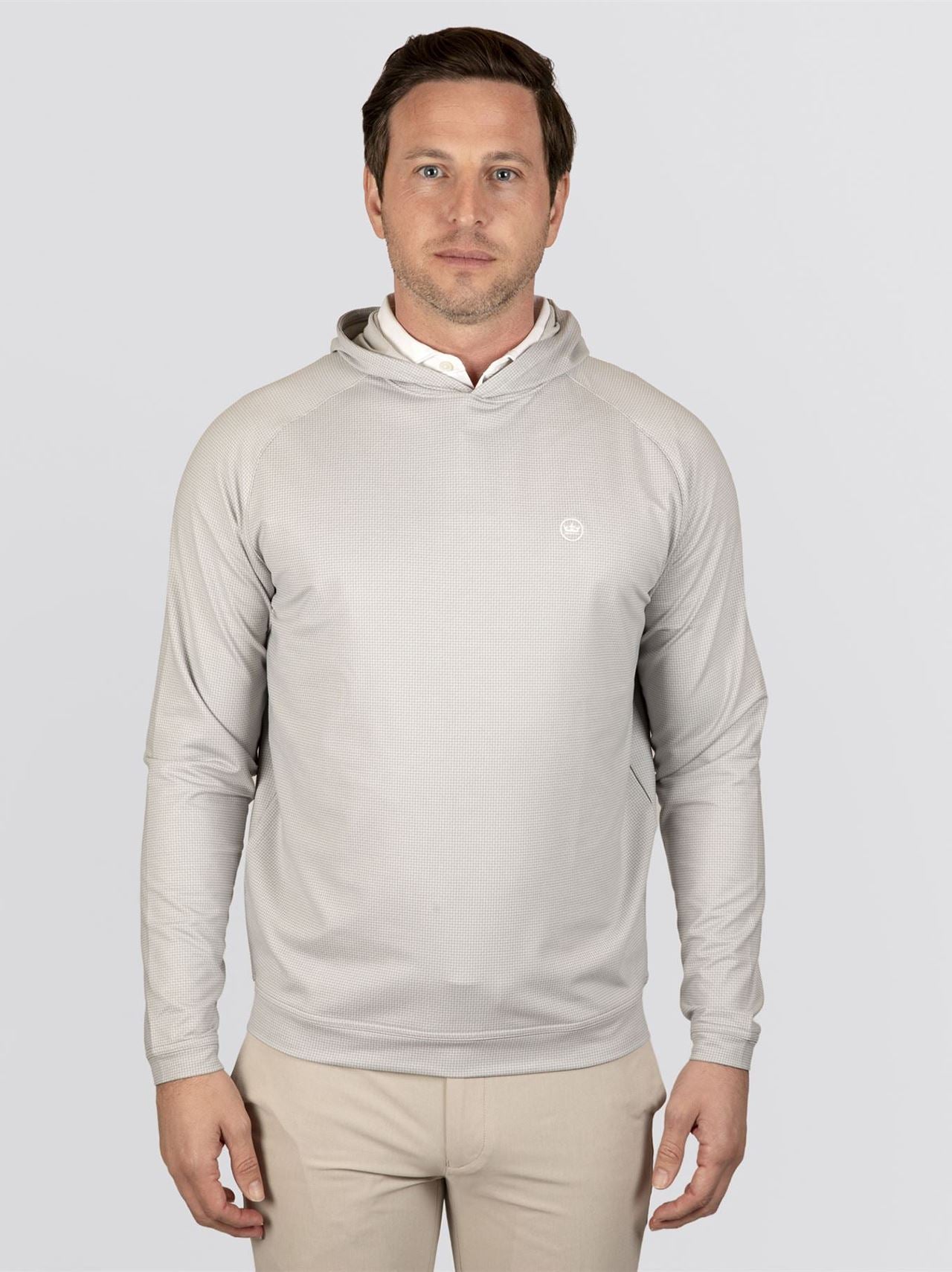 Pine Houndstooth Performance Hoodie Gale Gray
