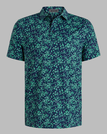 G/FORE Scattered Ditzy Tech Jersey Polo Clover | TRENDYGOLF USA