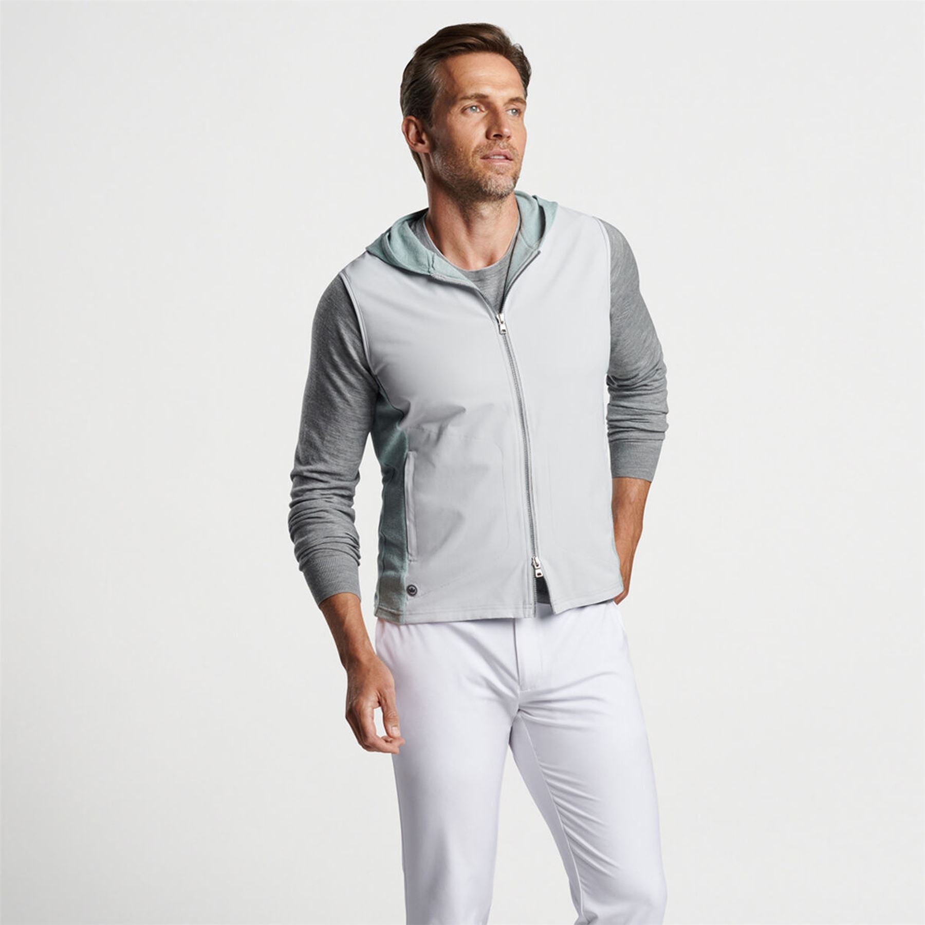 Peter Millar Solstice Performance Hybrid Full-Zip Hoodie