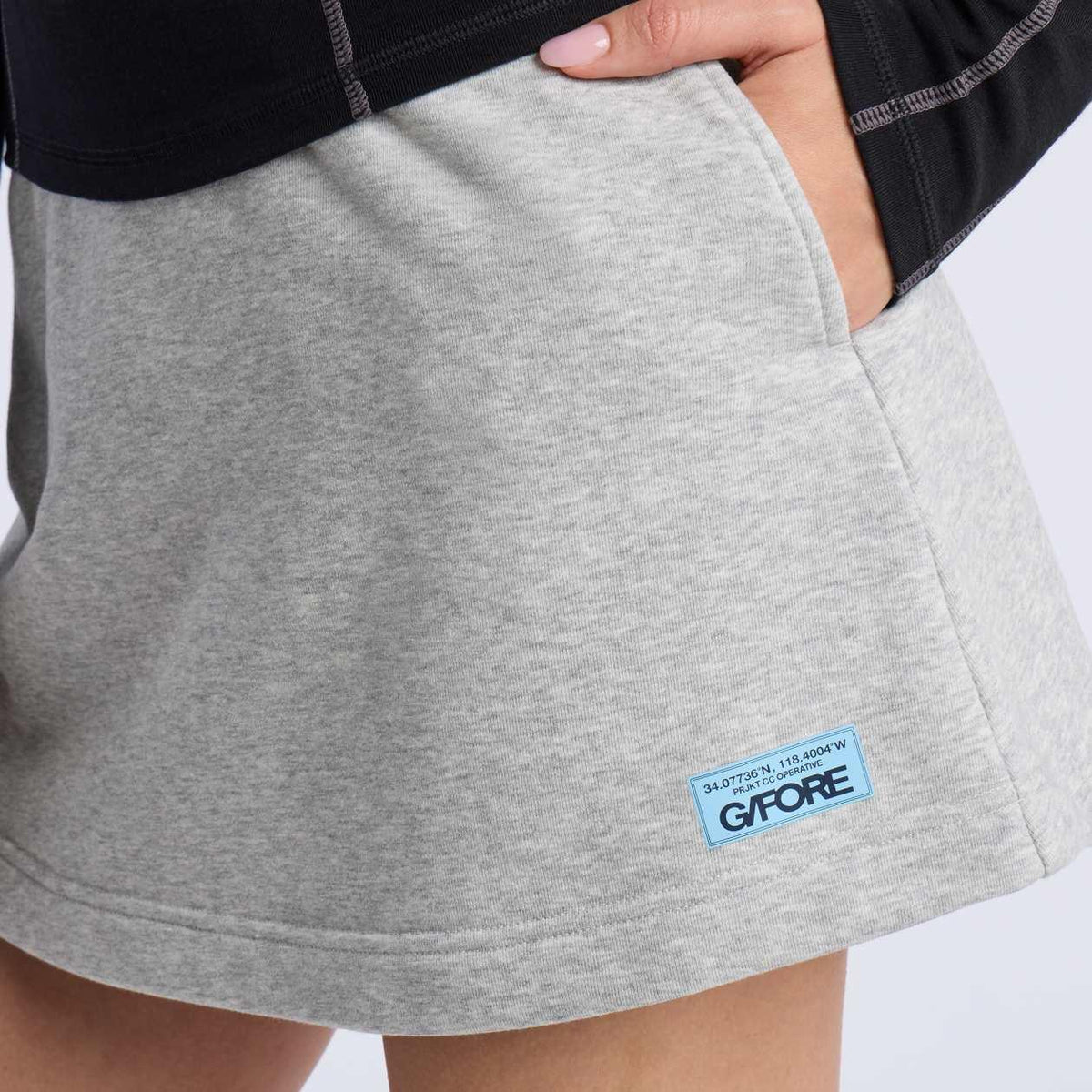 Womens French Terry A-Line Skort Grey Melange