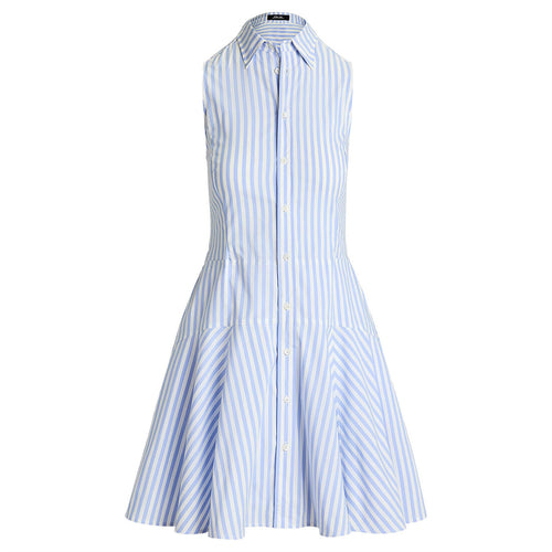 Womens RLX Jenna Stripe Dress White/Light Blue - SS25