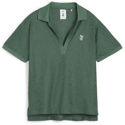 X QGC Womens Relaxed Crop Polo Deep Forest - SS24