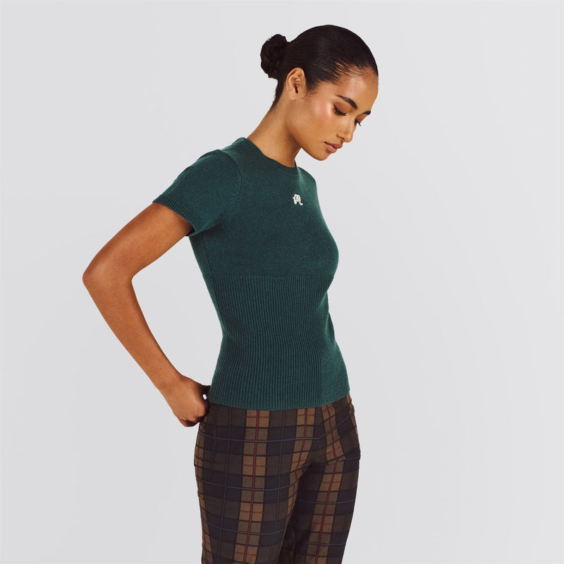 Womens Lisette Knit Top Hunter Green