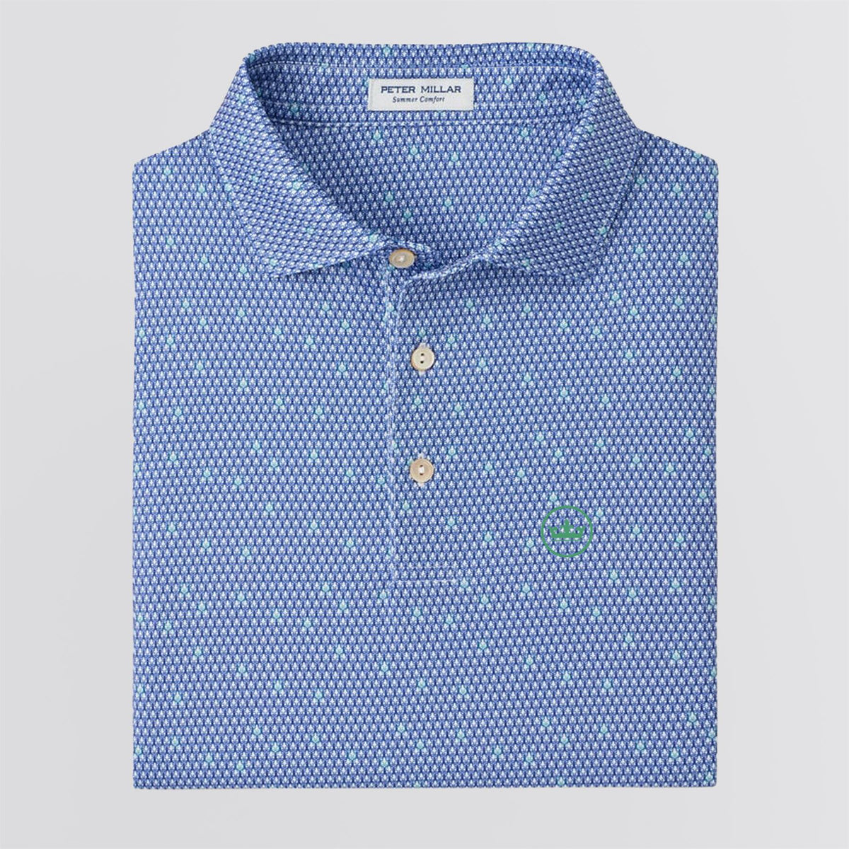 Geo Skull Peformance Jersey Polo White/Sport Navy