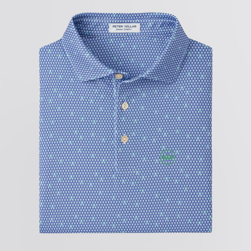 Geo Skull Peformance Jersey Polo White/Sport Navy