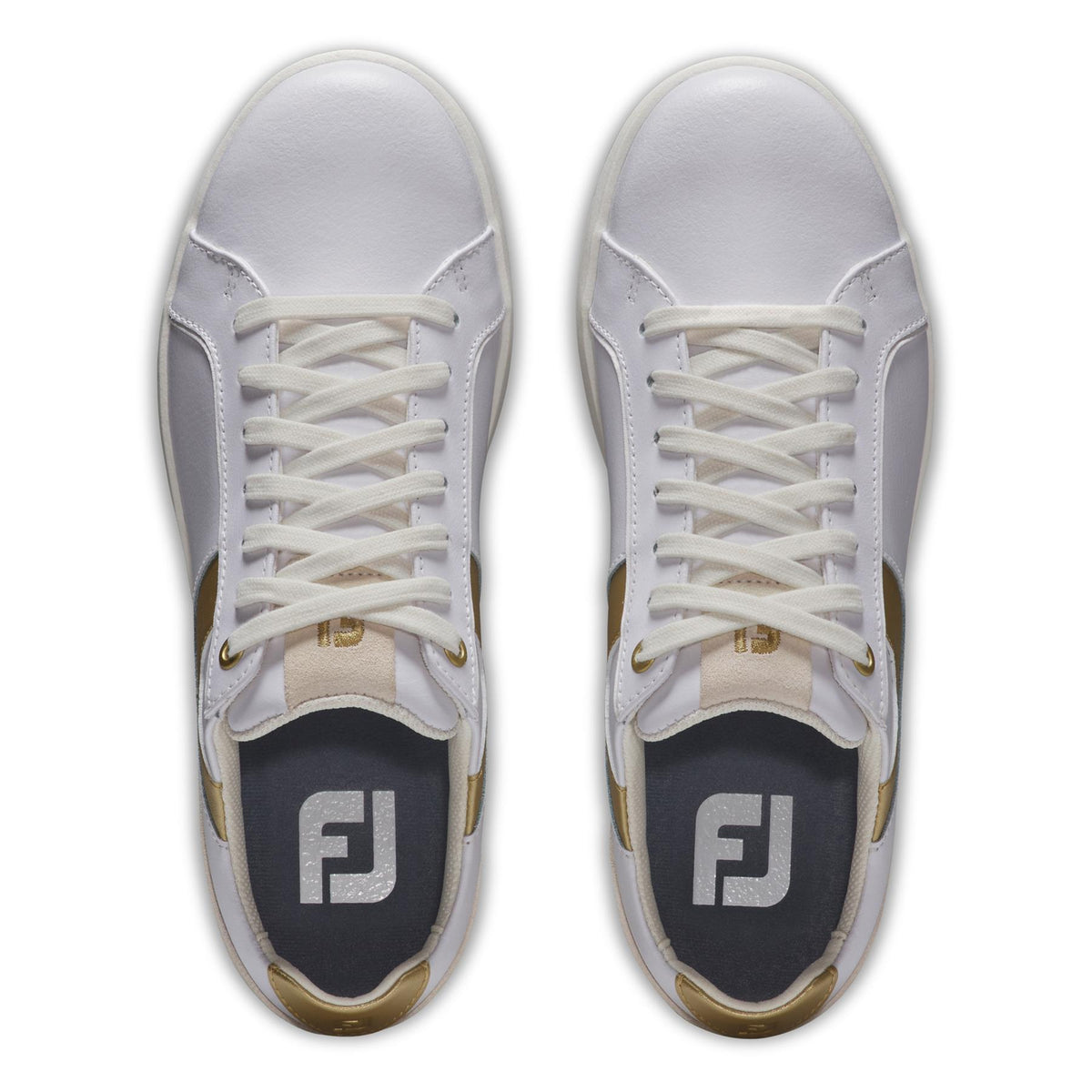 Womens FJ Links Spikeless Golf Shoes White/Tan