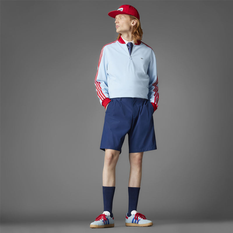 Three Stripes Quarter Zip Clear Sky