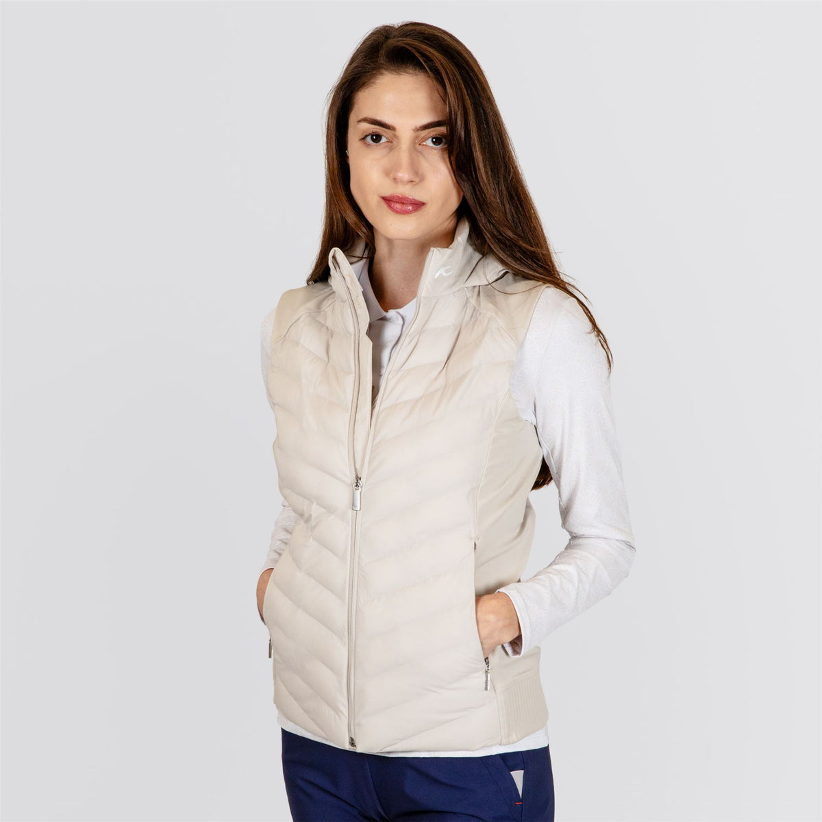 Womens Sundance Hooded Vest Oyster
