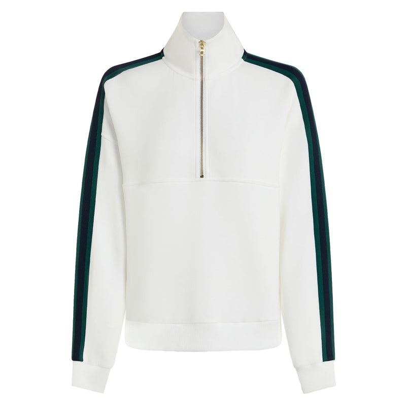 Womens Raymar Half Zip Sweat White/Navy/Forest