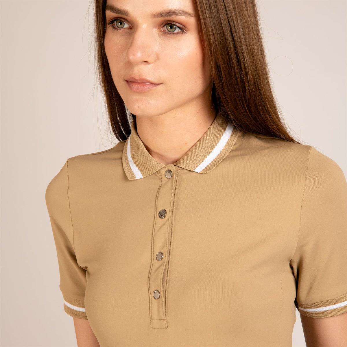 Womens The Mia Polo Khaki