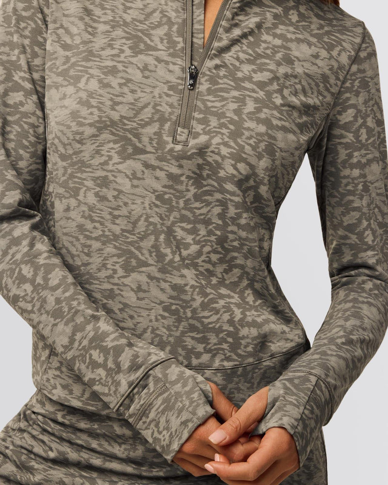 Womens Midas Wolf Jacquard Halley II Quarter Zip Clay Multi