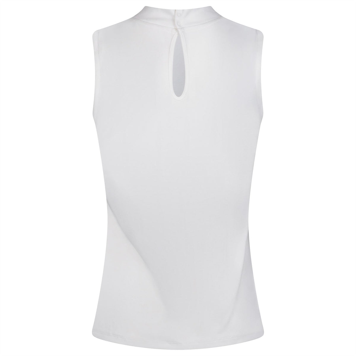 Womens Sleeveless Keyhole Top Bright White