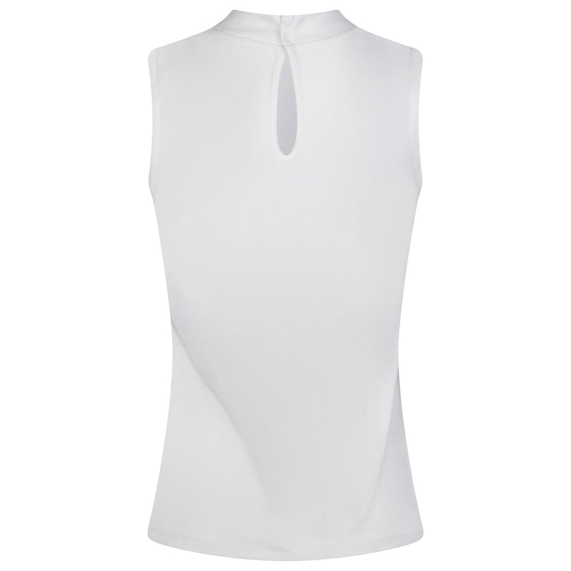 Womens Sleeveless Keyhole Top Bright White
