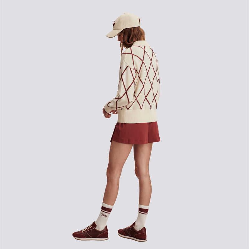 Womens Nile Diamond Knit Jacket Ivory/Port