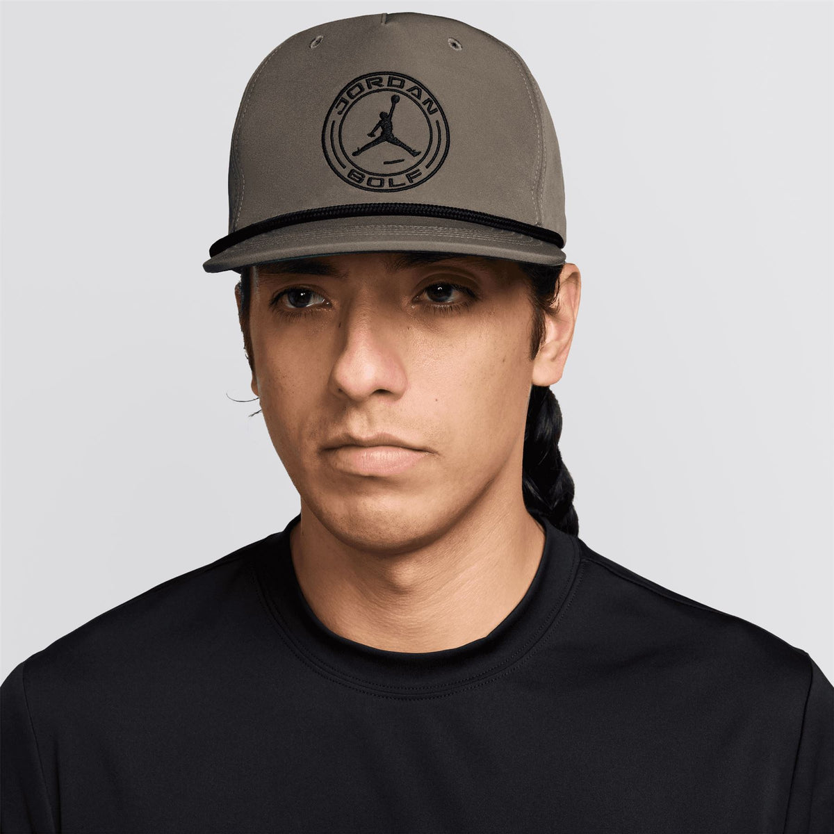 Jordan Pro Structured Dri-FIT Flat-Brim Golf Hat Olive Grey/Kelly Green/Black
