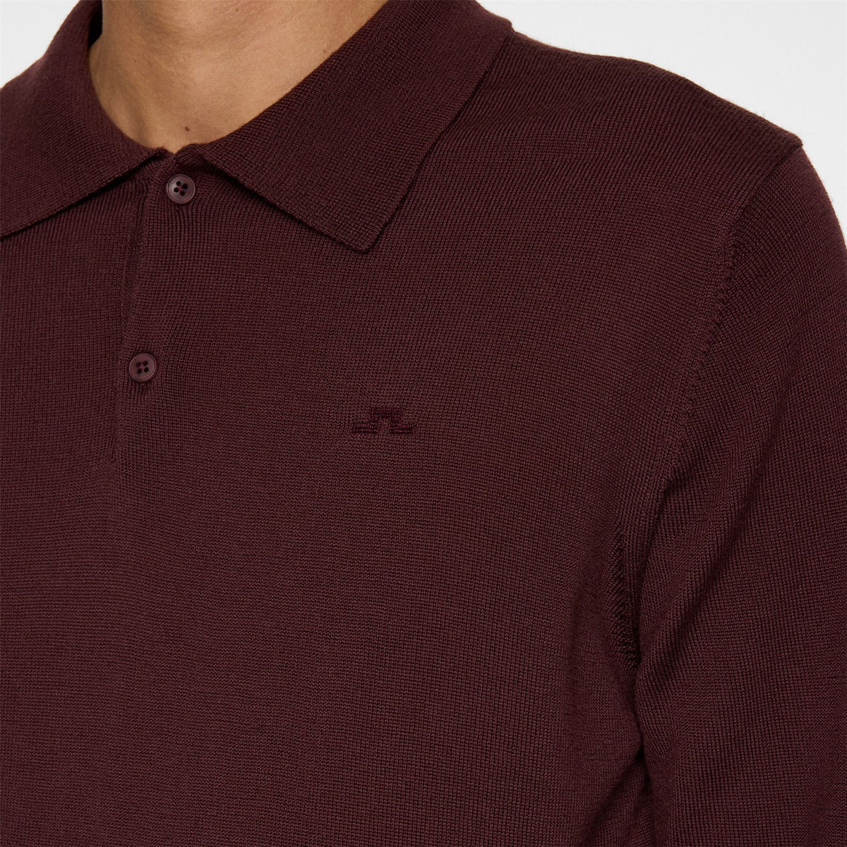 Kai Knitted Merino Polo Huckleberry