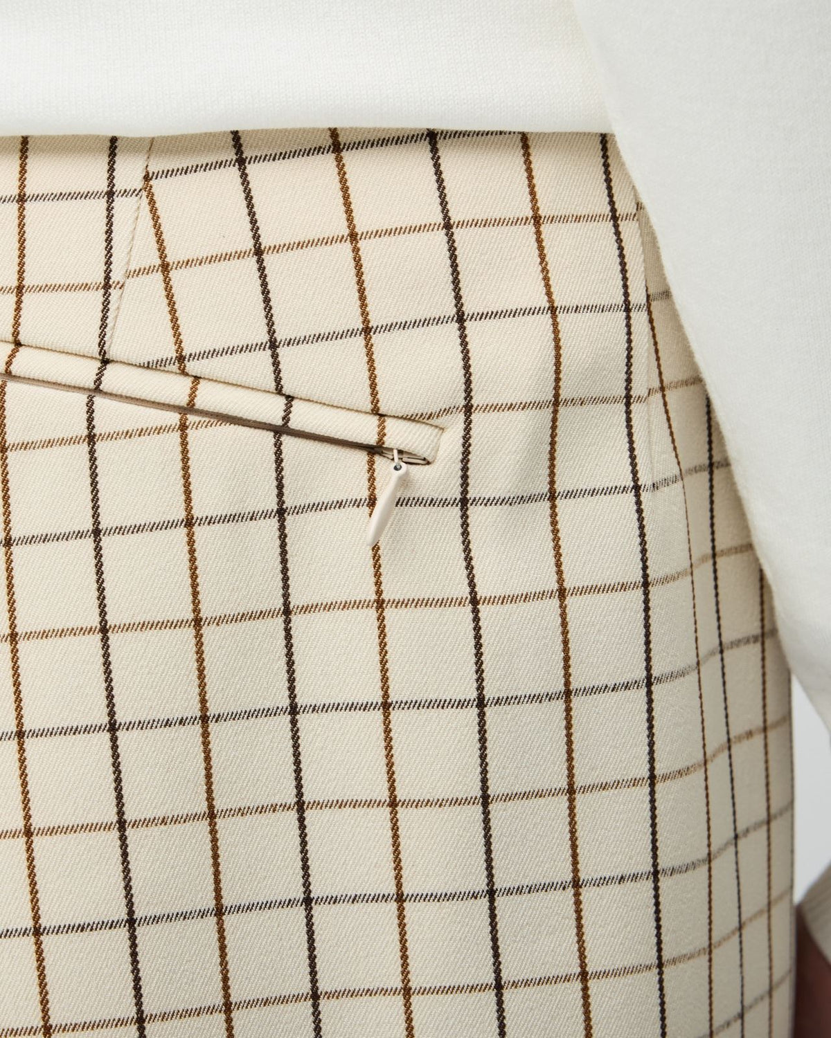 Womens Retro Check A Line Skirt Cream Check