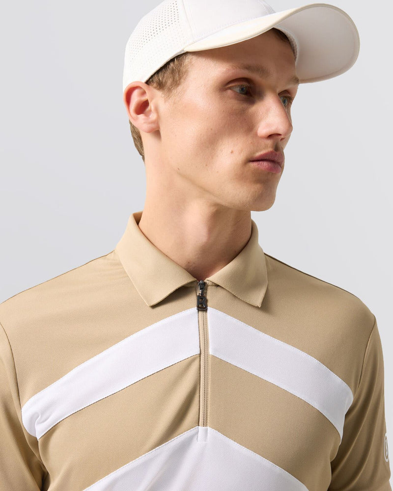 Cuno Zip Polo Shirt Light Almond