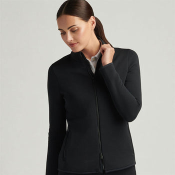 Peter Millar Lumi-Knit Midweight Full Zip Black | TRENDYGOLF USA