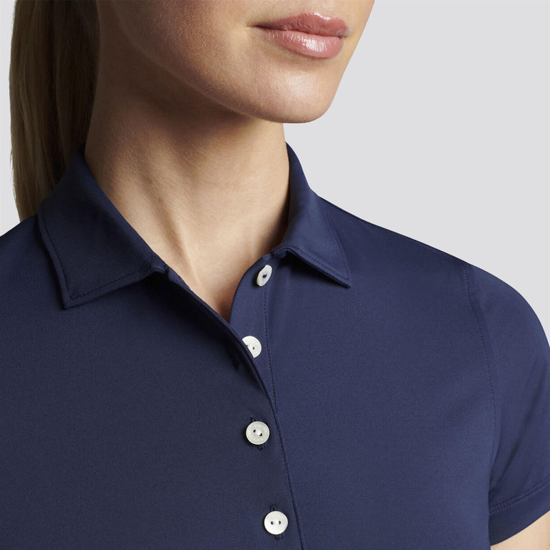 Womens Button Polo Navy