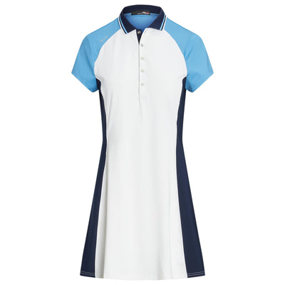 Womens Ss Polo Drss-SS-Day Dress Pure White/Florida Blue Multi - SU23