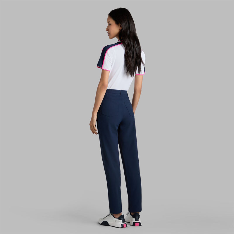 Womens Contrast Panel Tech Pique Polo Snow