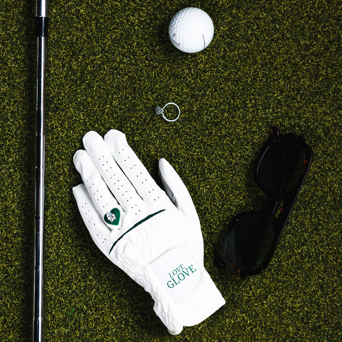 Lucky In Love Golf Glove White/Green